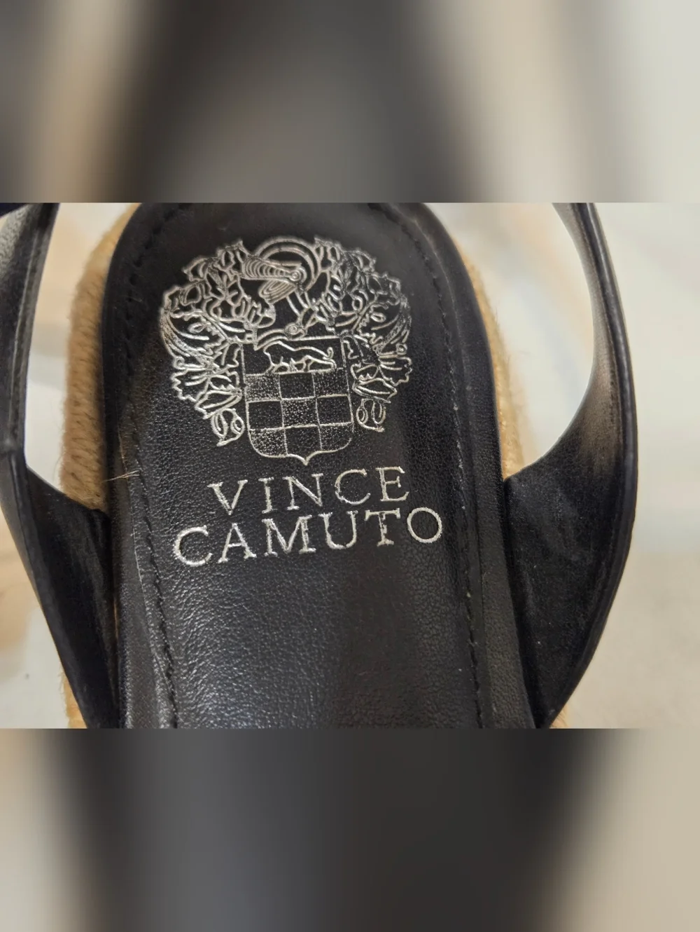 Vince Camuto Womens Espadrille Sandals Black Sz 7M - Picture 9 of 9